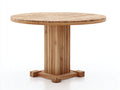 Mesas de jardín redonda de madera 140x140x75 cm - Madera natural - Diseño moderno para exterior