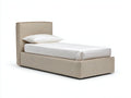 Camas individuales - tejido tapizado y madera - 205 x 105 x 110 cm - beige - diseño moderno con cabecero alto