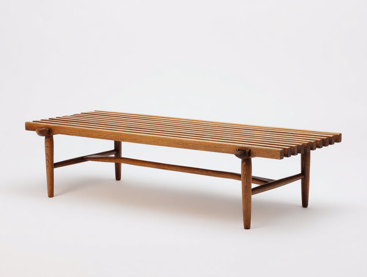 Mesas de jardín rectangular de madera 160x60x45 cm - marrón - diseño rústico con tablero de lamas