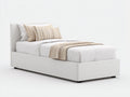 Camas individuales tapizadas 205x105x105 cm - blanco - diseño minimalista con cabecero acolchado