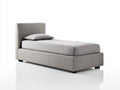 Camas individuales tapizadas 205x105x110 cm - gris claro - diseño moderno con cabecero acolchado