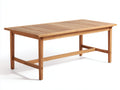 Mesas de jardín rectangular de madera 220x100x75 cm - Madera natural - Diseño moderno para exterior