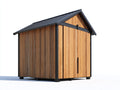 Casetas de jardín de madera con puerta doble 300x250x240 cm - Madera natural-Gris oscuro - Diseño moderno para exterior