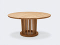 Mesas de jardín de madera 130x130x75 cm - marrón natural - mesa redonda con base de listones